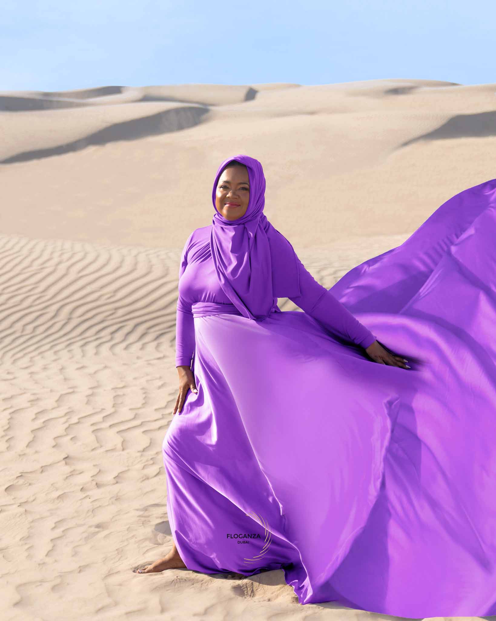 modest flying dress photoshoot for women